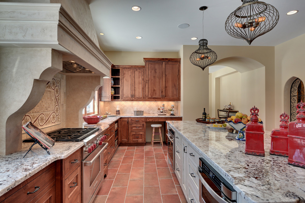 Mountain style kitchen photo in Minneapolis with stainless steel appliances