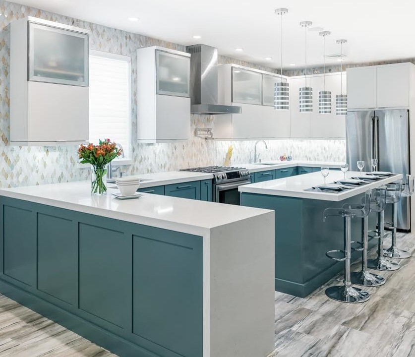 Teal Kitchen Contemporary Kitchen New York by Designer Mindy
