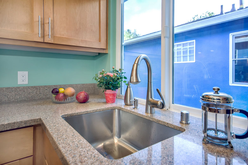 Teal kitchen in duplex Traditional Kitchen San Francisco by