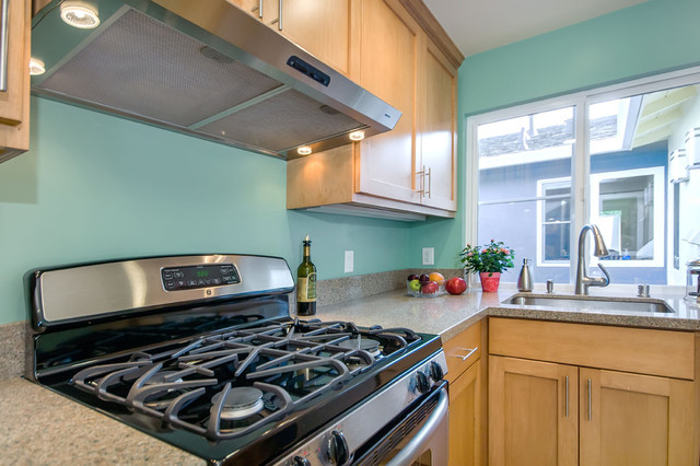 Teal kitchen in duplex - Traditional - Kitchen - San Francisco