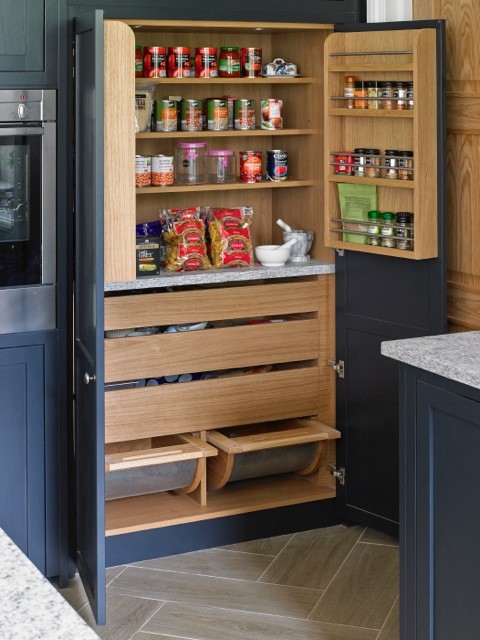 Traditional kitchen pantry in London.