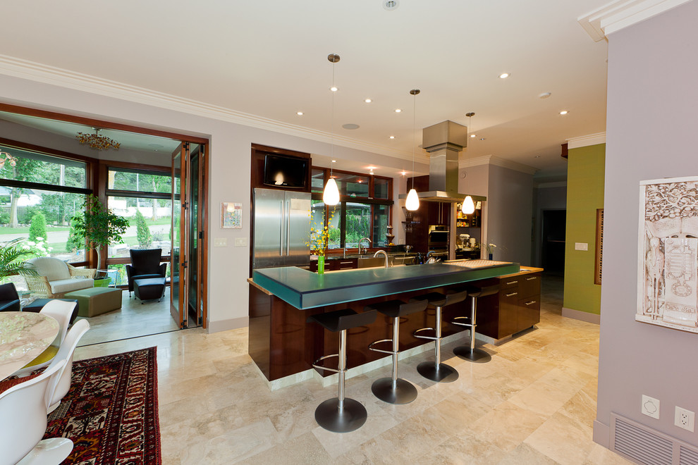 Kitchen - contemporary kitchen idea in Edmonton with stainless steel appliances