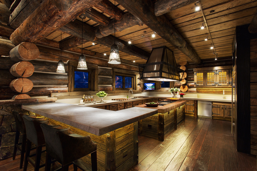 The Cabin Rustic Kitchen Denver by Aspen Design Room Houzz