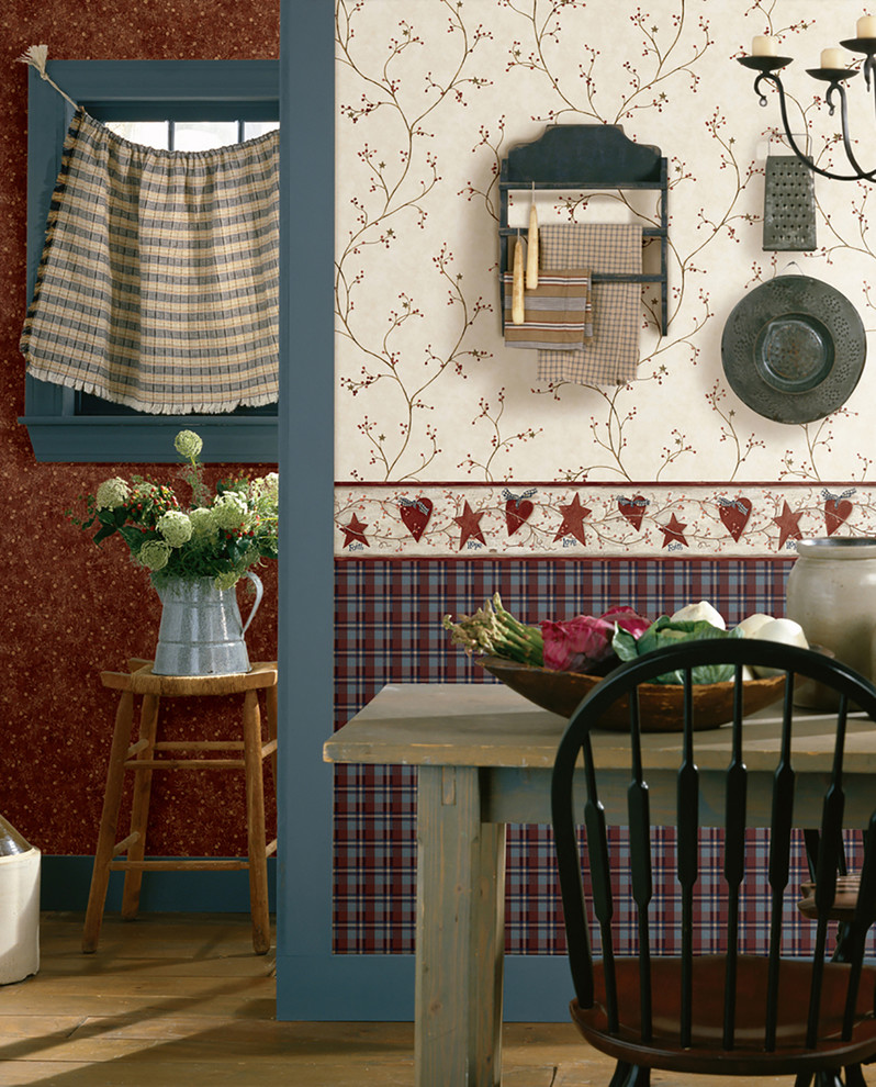 Example of a country kitchen design in Boston