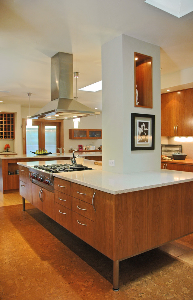 Example of a trendy kitchen design in Denver with stainless steel appliances