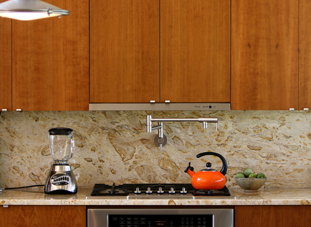 Example of a minimalist kitchen design in Austin
