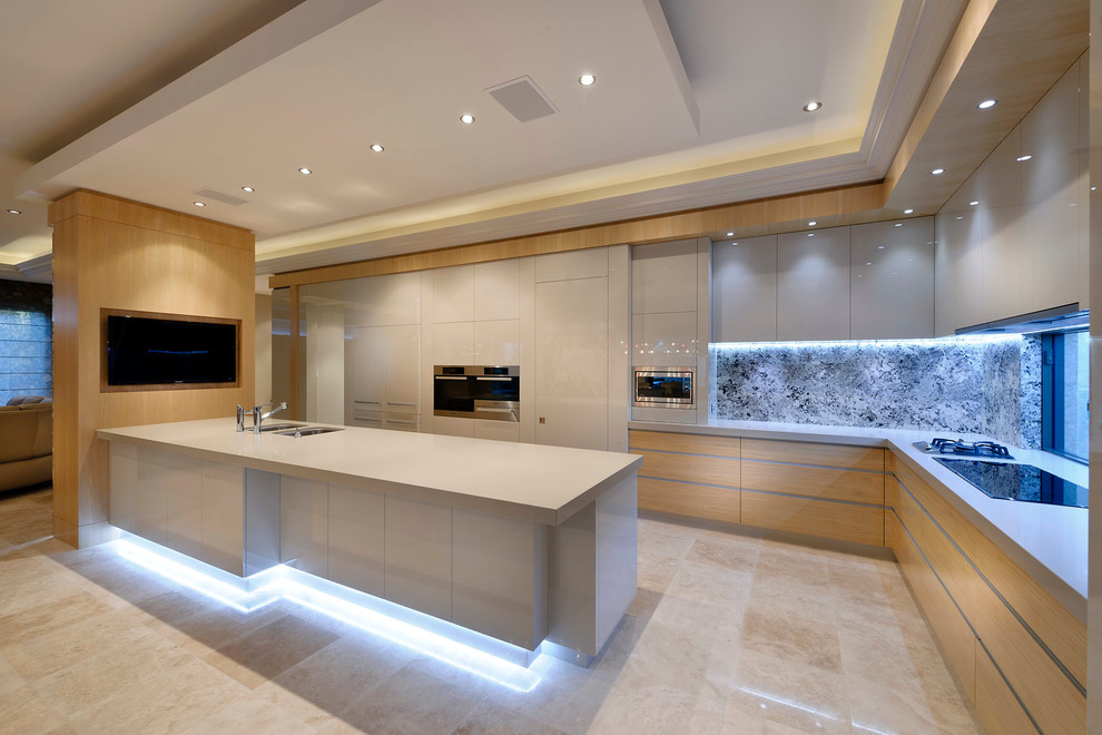 Design ideas for a contemporary galley kitchen in Perth.