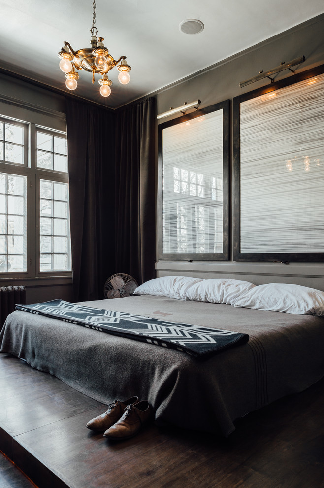 ソルトレイクシティにあるエクレクティックスタイルのおしゃれな寝室のインテリア