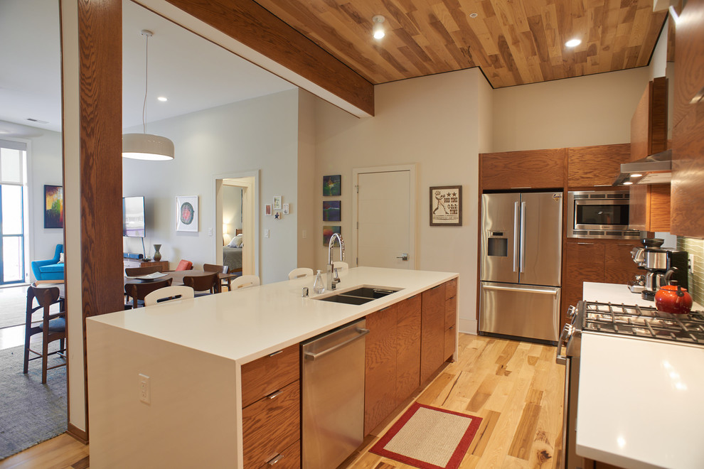 The Mid Century Unit at Falls City Lofts Midcentury Kitchen