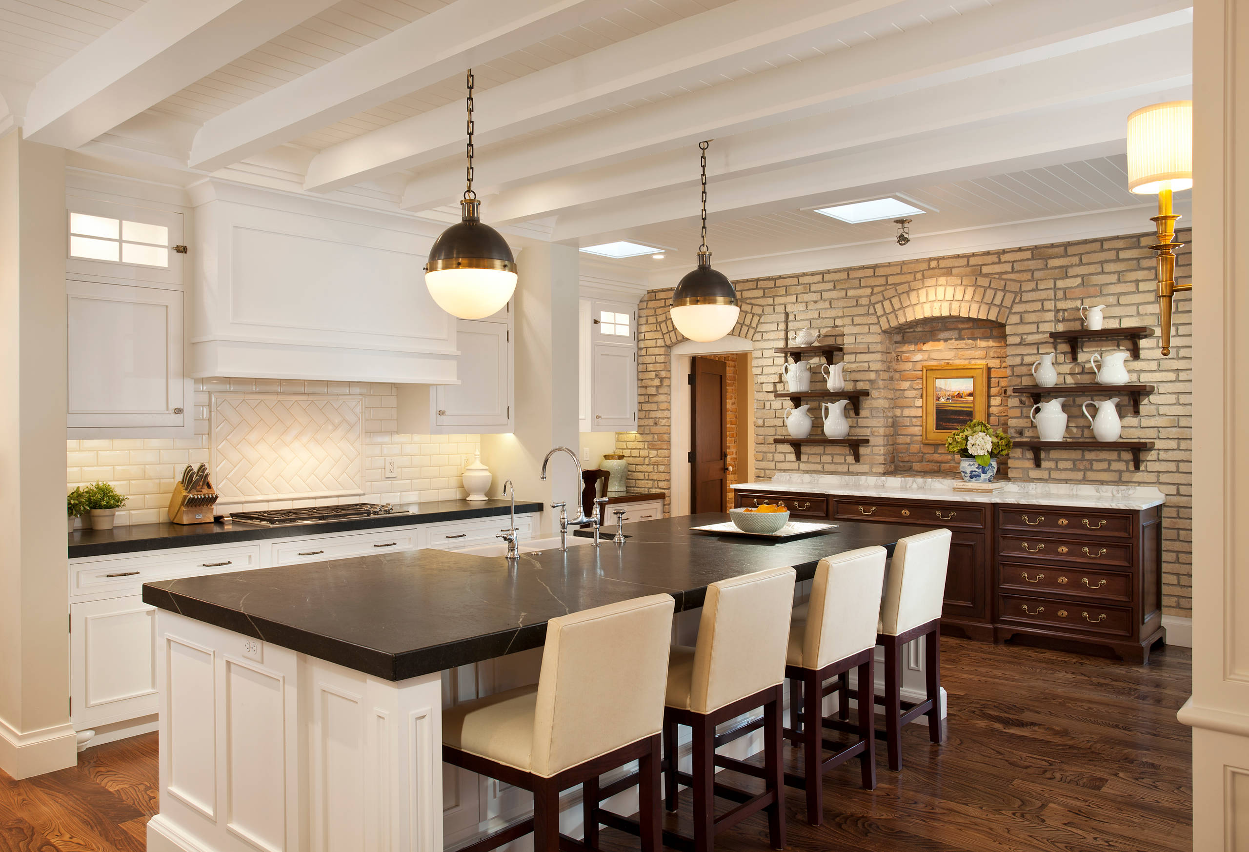 Brick Wall Kitchen Houzz