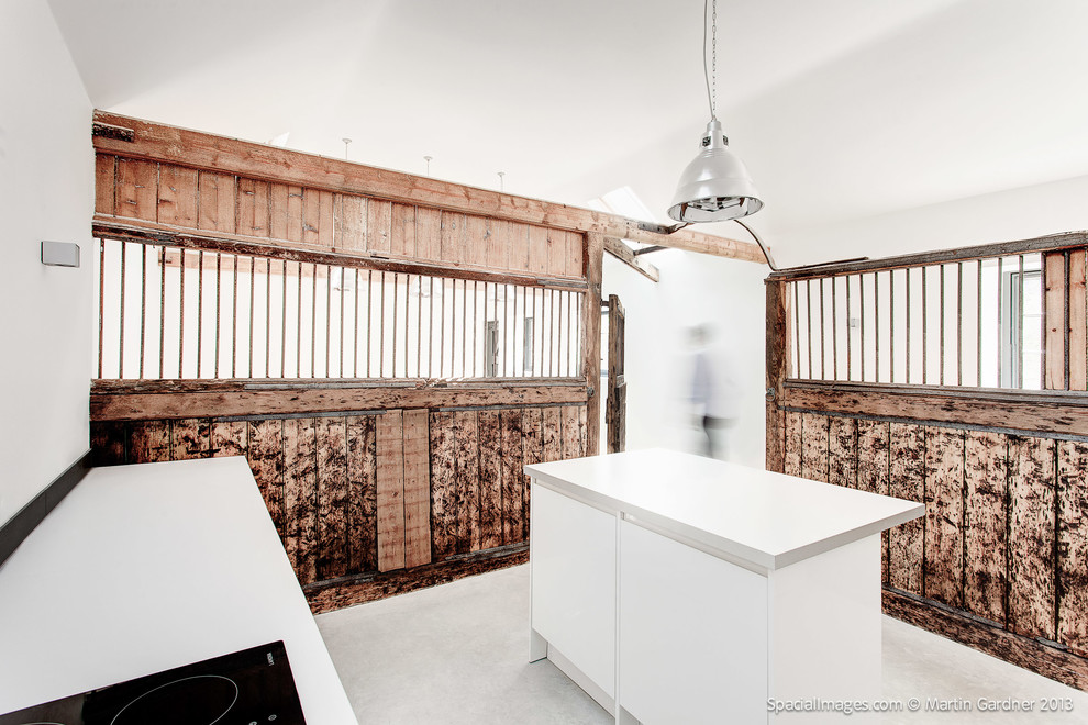Example of an eclectic kitchen design in Hampshire