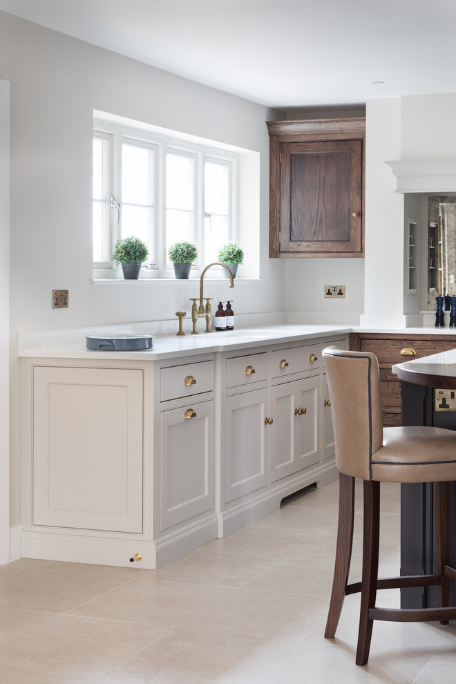 Inspiration for a large traditional l-shaped kitchen in Essex.