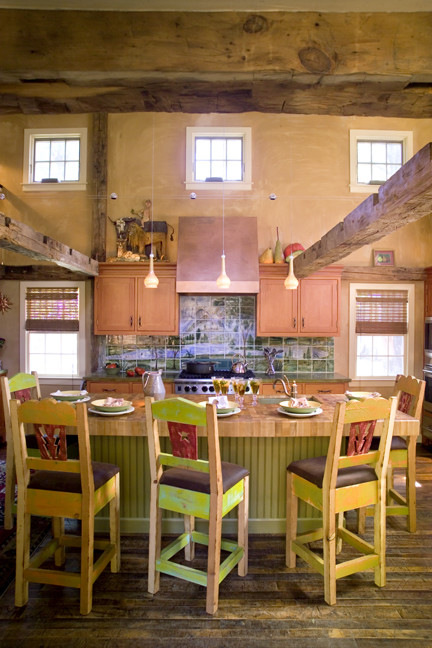 This is an example of a bohemian kitchen in Boston.