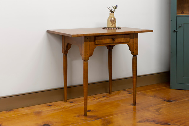 Tiger Maple Turned Leg Side Table In Honey Traditional Kitchen Other By Shaker Shoppe Inc Houzz Au