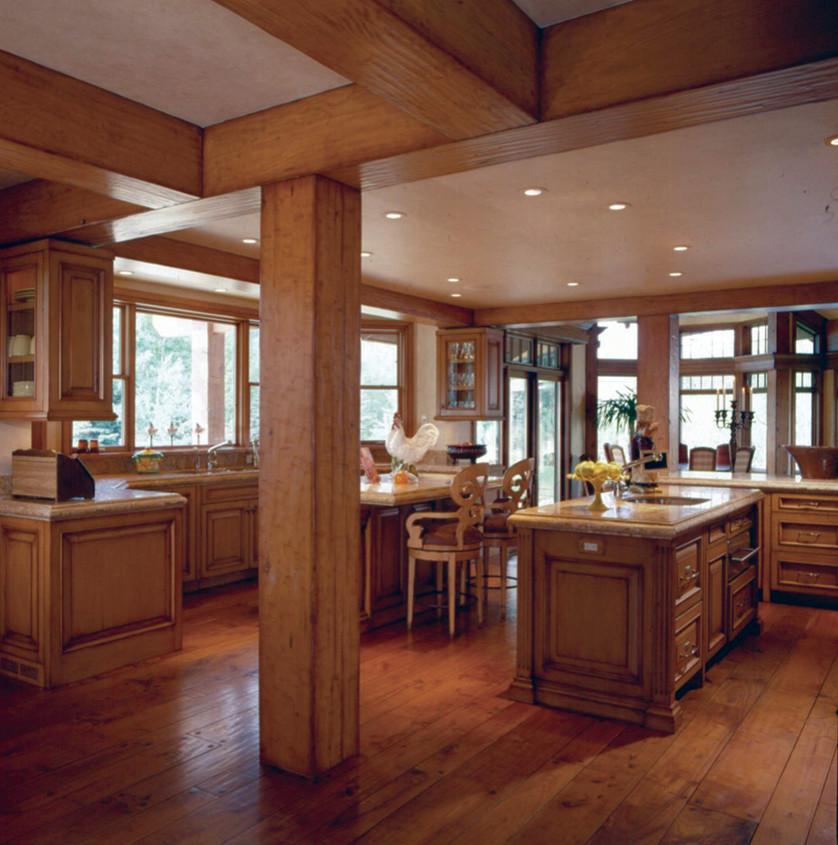 Foto på ett rustikt kök