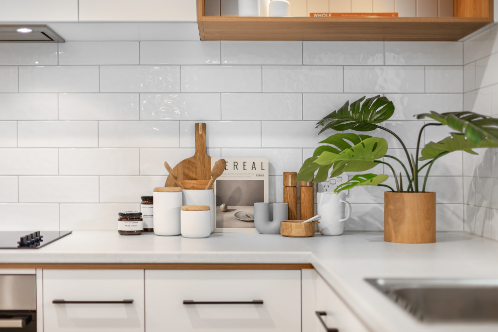 Timber White & Grey Kitchen with a Coastal Vibe Contemporary