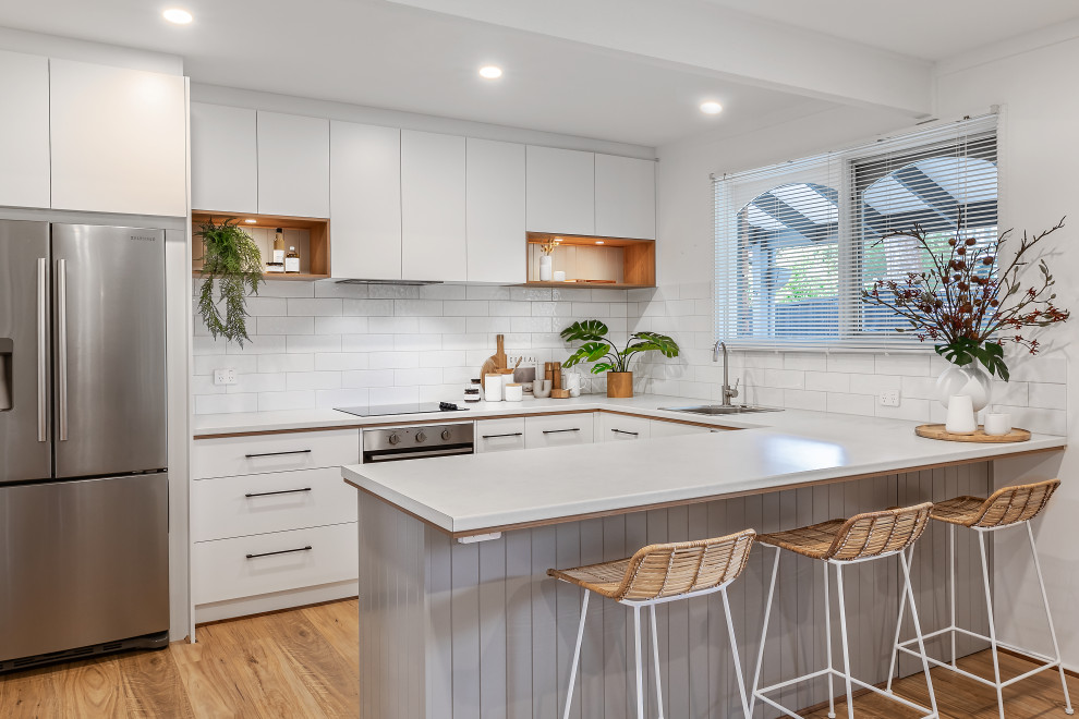 Timber White & Grey Kitchen with a Coastal Vibe Contemporary Kitchen Adelaide by
