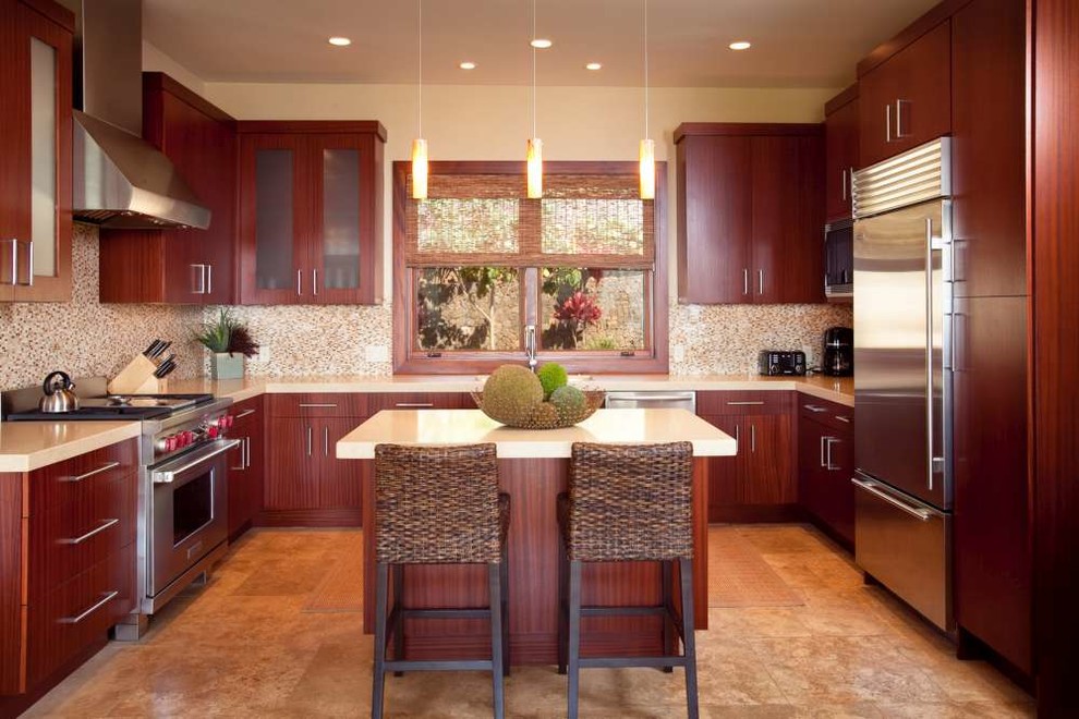 Inspiration for a contemporary kitchen remodel in Hawaii