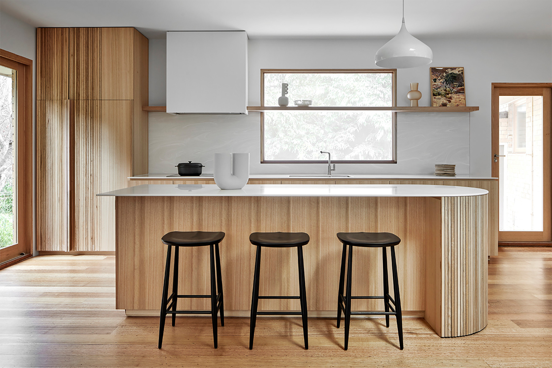 mid century modern kitchen bench