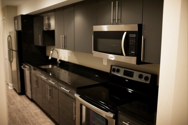 Townhouse Basement Galley Kitchen - Contemporary - Kitchen - New York ...