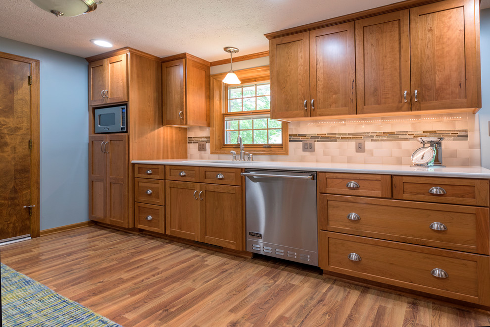 Traditional cherry kitchen with stainless steel - Traditional - Kitchen ...