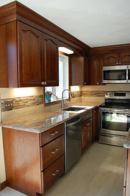 Traditional Cherry Wood Kitchen Remodel, Cherry Wood Kitchen Cabinets Uk