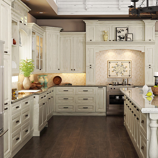 Traditional Customized Oak Wood Kitchen OP15S05 Cuisine