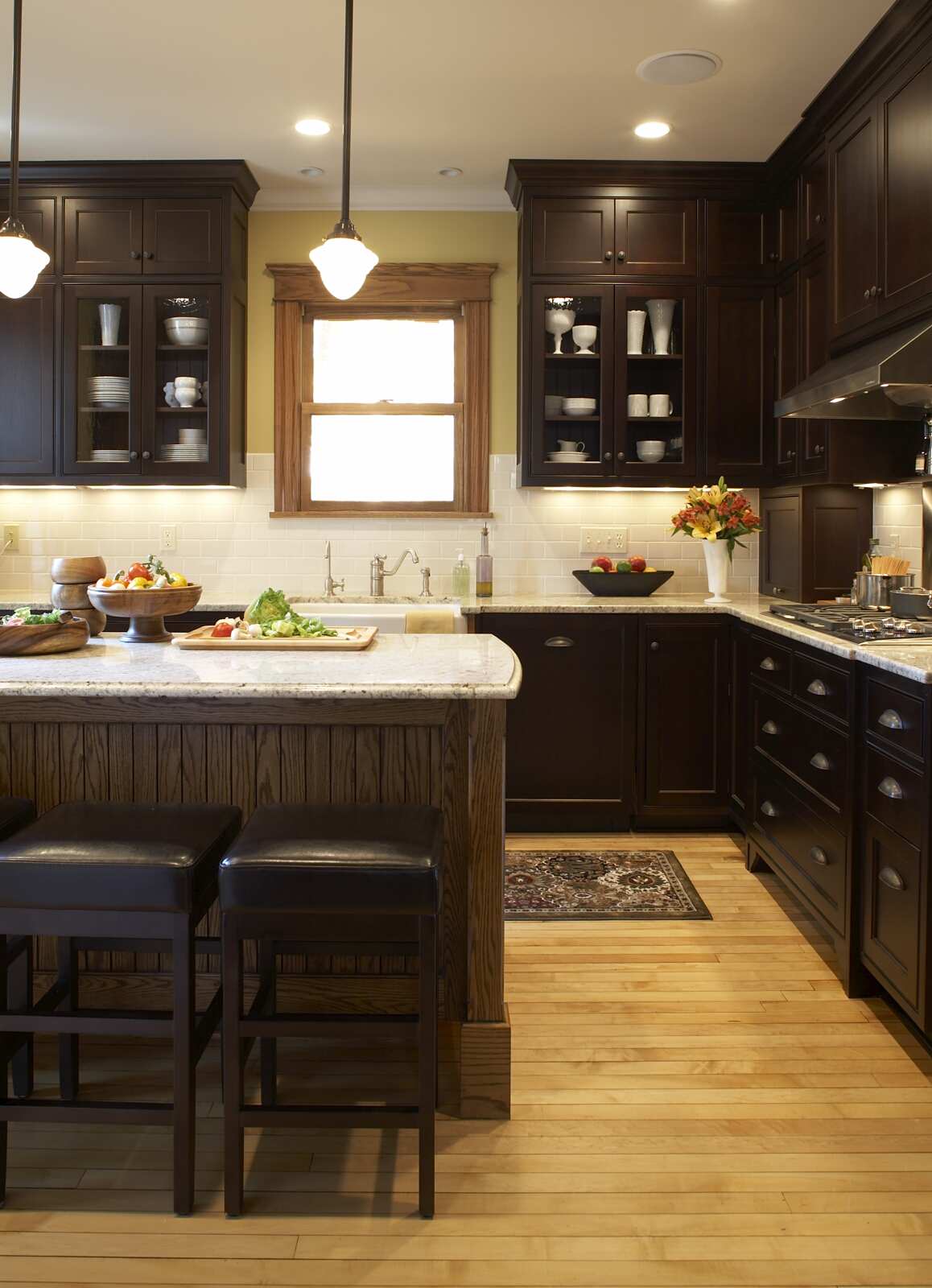 Dark Cabinets Light Floor Houzz