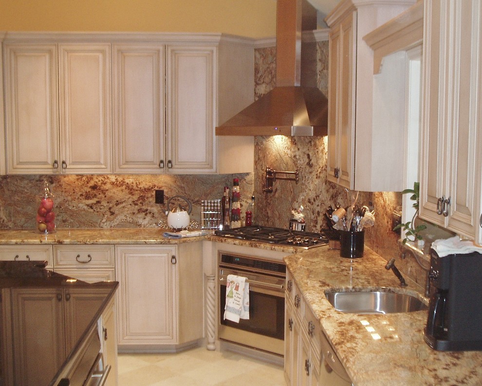 This is an example of a medium sized classic kitchen in New York.