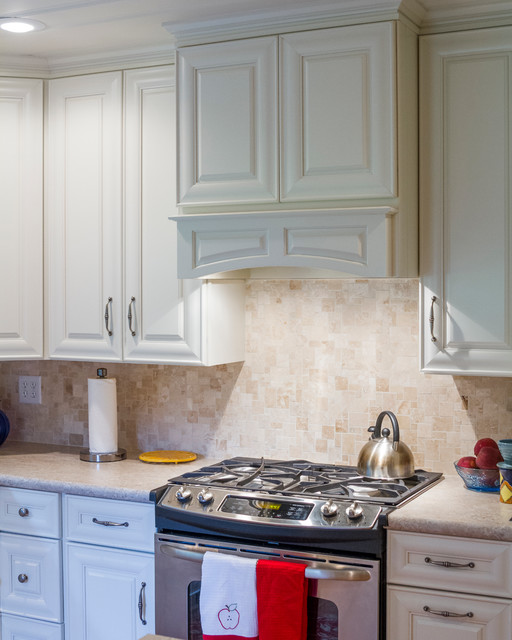 Traditional White Kitchen with (Before Photos) Classique Cuisine