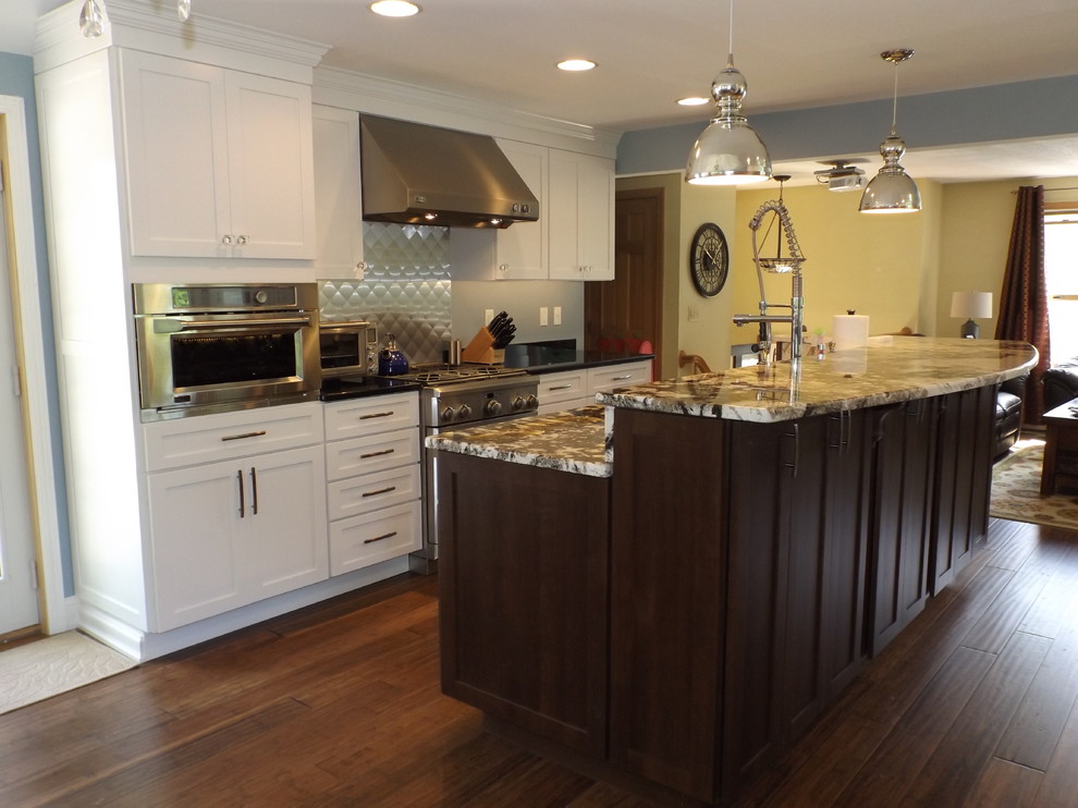 Transitional Black and White Kitchen Remodel w/Brown and White Kitchen
