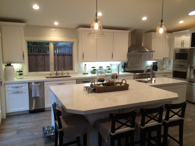 Transitional Gray + White Kitchen - Transitional - Kitchen - San