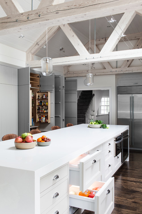 Transitional Kitchen with White Cabinets: Pantry Inspirations