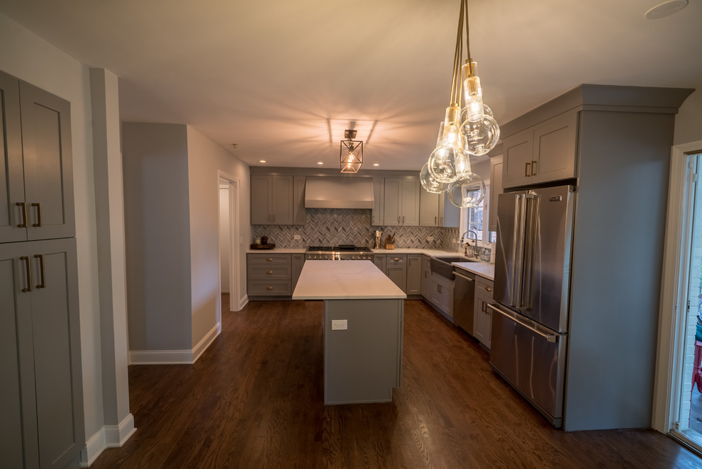 Transitional Kitchen with Marble Northbrook, IL Transitional