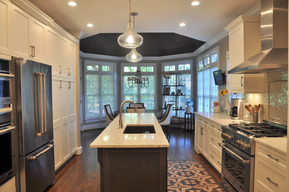Transitional/modern kitchen and laundry room - Transitional - Kitchen ...