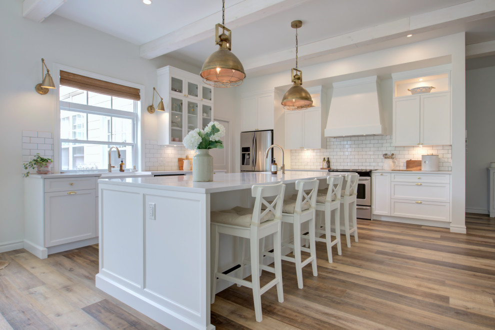 Transitional White Kitchen Transitional Kitchen New York by