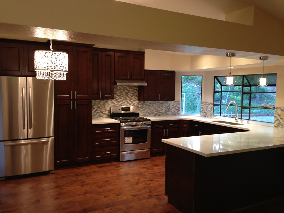 Truffle Espresso Traditional Kitchen Los Angeles by LESSO