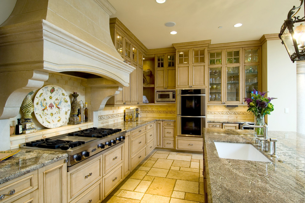 Elegant kitchen photo in San Francisco with granite countertops