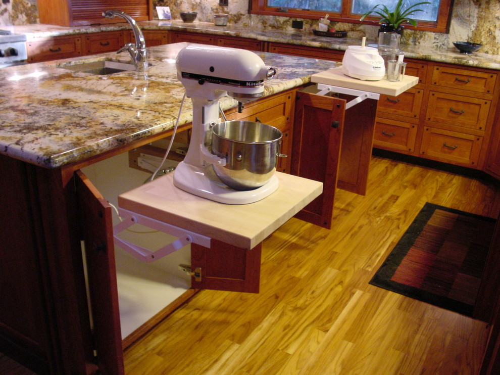 Twain Harte kitchen in warm cherry with ebonized walnut accents and inlays Craftsman Kitchen