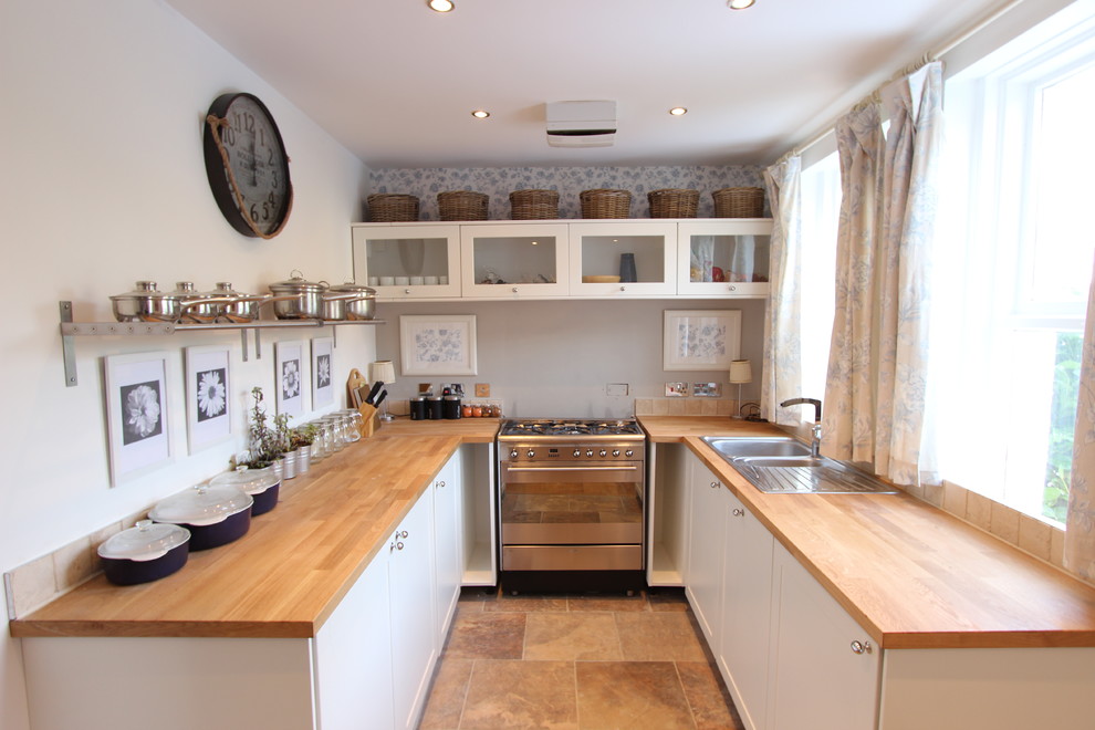 This is an example of a small rural kitchen in Edinburgh.