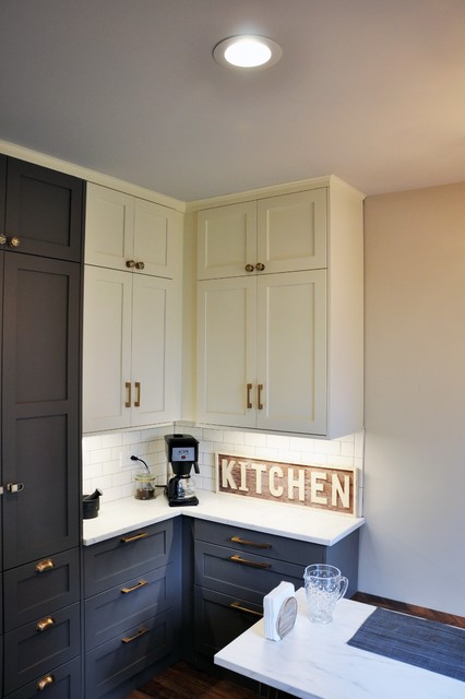 Two Tone Ikea Pantry Midcentury Kitchen Other By Inspired Kitchen Design Houzz