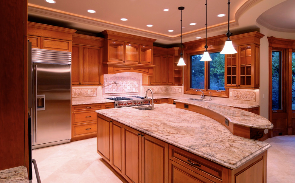 Typhoon Bordeaux Granite Countertop Traditional Kitchen Orange