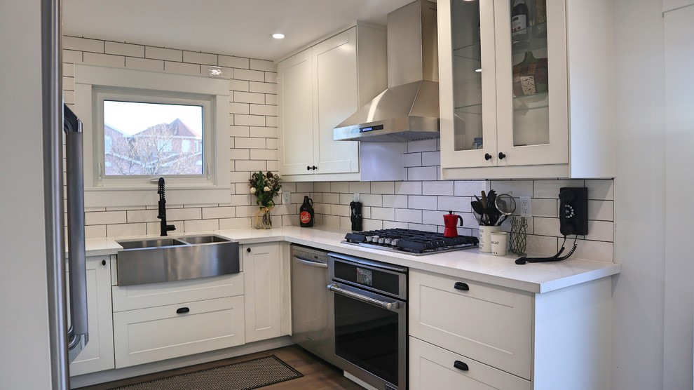 U- shaped IKEA kitchen with 4' Insland. Grimslov off-white finish - - Toronto - Easy Afford Kitchen Installation Inc. | Houzz