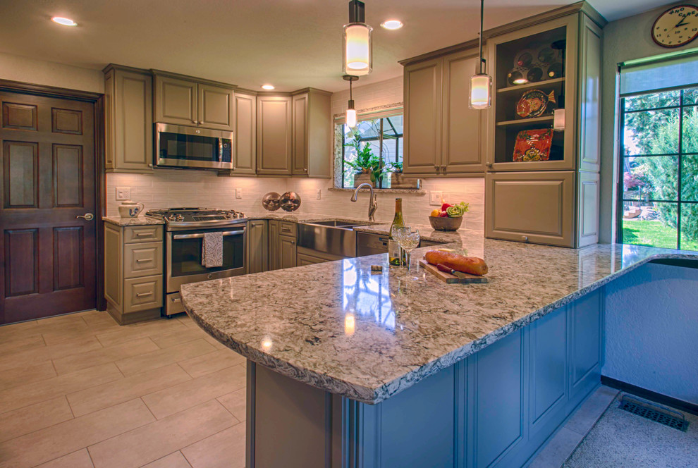 UShaped Layout Traditional Kitchen Seattle by ctm Remodel