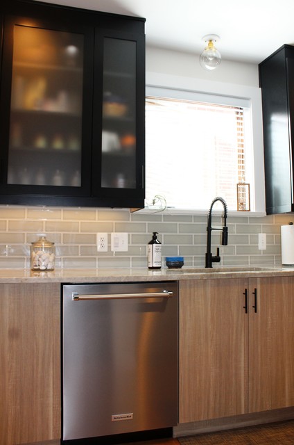 Ultracraft Maple Plainview In Black W Metropolis Vertical Flamed Oak Midcentury Kitchen Detroit By Cabinetry Better Bilt Houzz Ultracraft Maple Plainview In Black W, Ultracraft Kitchen Cabinet Reviews