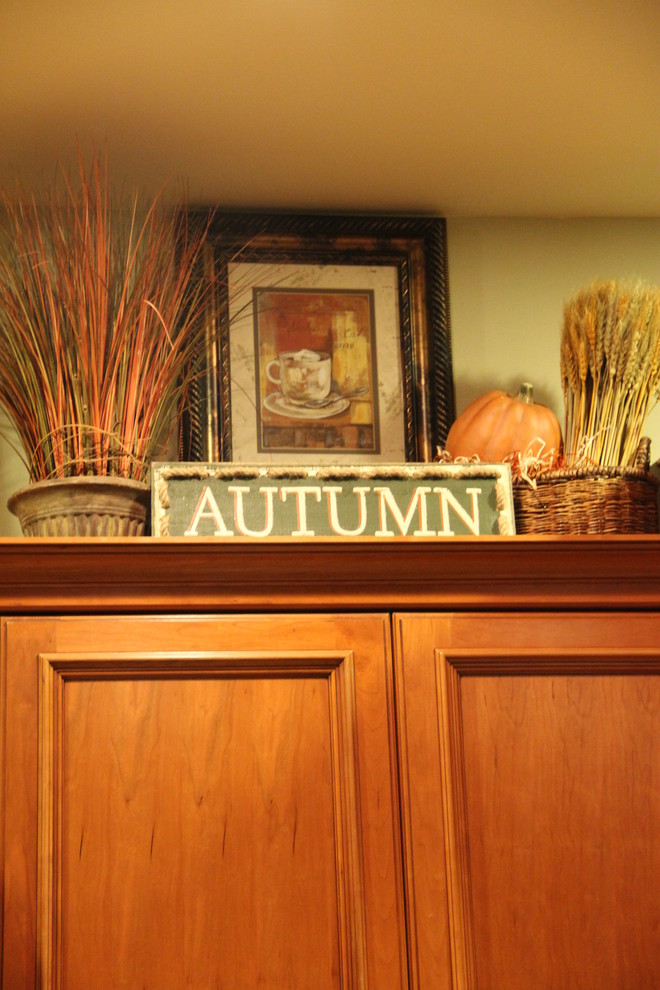 Upper Kitchen Decorated for Fall Traditional Kitchen