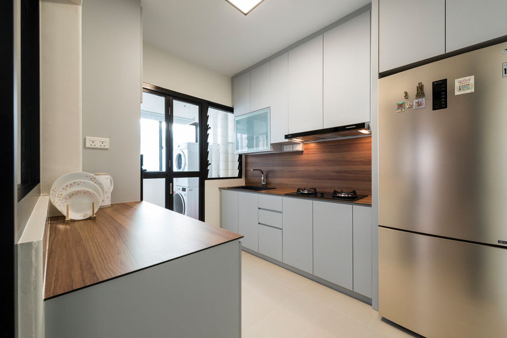 This is an example of a scandi kitchen in Singapore.