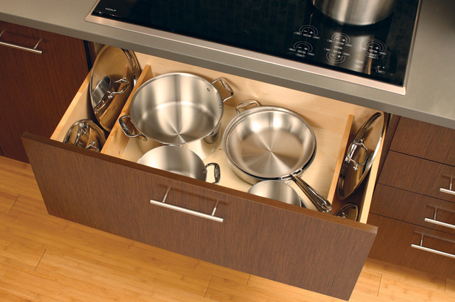 Deep Drawer Organizer for Stainless Steel Drawers With Pots and Pans - Dura  Supreme Cabinetry