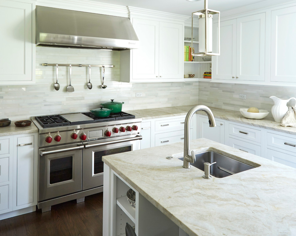 Utensil Rail and 48" Wolf Gas Range and Hood Fusion Kitchen