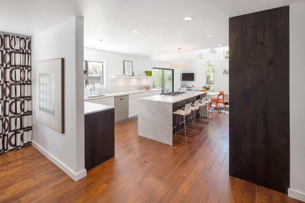 Photo of a contemporary kitchen in Portland.
